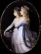 Jean Urbain Guerin Georgiana, Duchess of Devonshire, with Lady Elizabeth Foster oil painting on canvas
